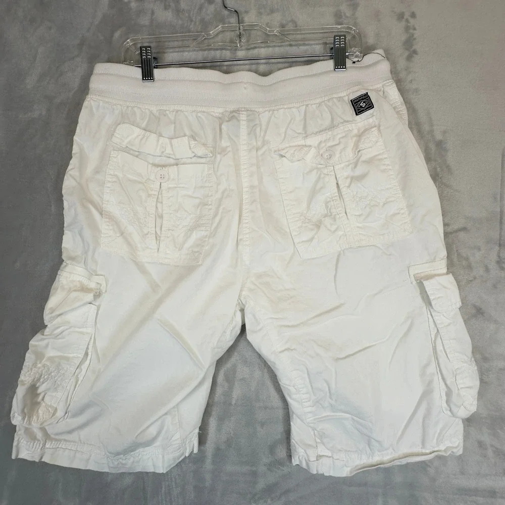 Southpole Authentic Collection Cargo Shorts Men's XL White Elastic Waist Y2K